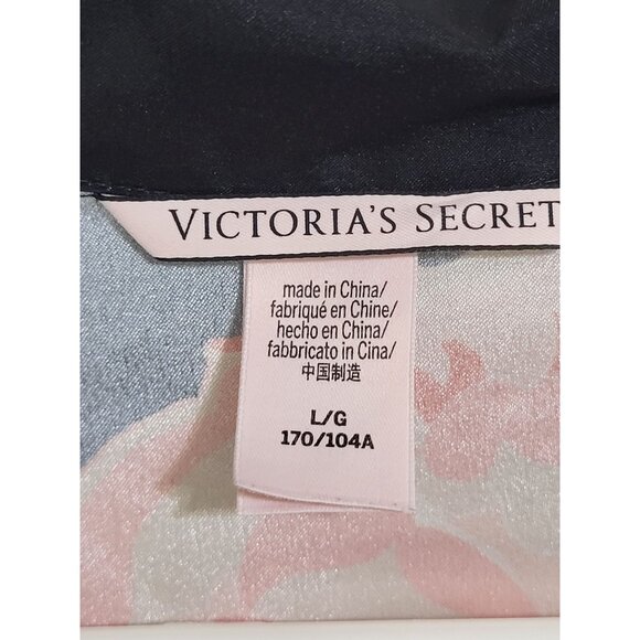 Victoria's Secret Women's SZ LG Satin Floral Romper Lounge Black - Picture 4 of 9